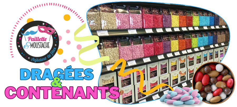 Dragées paillette & moustache brive la gaillarde - mariage