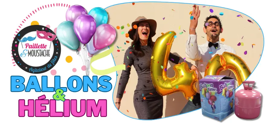 Ballons et hélium paillette & moustache brive la gaillarde